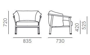 fotel Lamorisse, fotel Pedrali, włoski design, fotel aluminiowy, fotel tapicerowany, fotel z podłokietnikami, fotel outdoorowy, elegancki fotel, meble włoskie, fotel na taras, fotel do restauracji