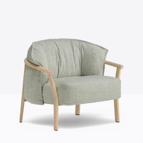 fotel Lamorisse, fotel Pedrali, włoski design, fotel drewniany, fotel tapicerowany, fotel z podłokietnikami, drewno jesionowe, meble włoskie, fotel do salonu, fotel do restauracji, komfortowe siedzisko