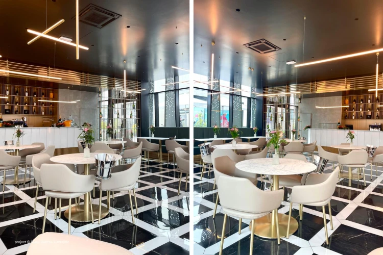 krzesło Vic, krzesło tapicerowane, eleganckie krzesło do jadalni, krzesło do restauracji, krzesło do kawiarni,  wygodne krzesło do stołu, designerskie krzesło