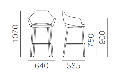 hoker Vic, hoker tapicerowany, elegancki hoker do jadalni, hoker do restauracji, hoker do kawiarni,  wygodny hoker do stołu, designerski hoker