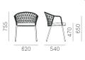 krzesło Panarea, krzesło ogrodowe, krzesło tarasowe, włoskie krzesło, designerskie krzesło ogrodowe, stylowe krzesło na taras, krzesło z poduszką, krzesło odporne na warunki atmosferyczne, meble ogrodowe, meble outdoorowe.