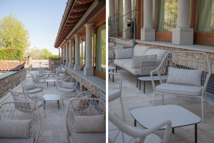 fotel Panarea, fotel ogrodowy, fotel tarasowy, włoski fotel, designerski fotel ogrodowy, stylowy fotel na taras, fotel z poduszką, fotel odporny na warunki atmosferyczne, meble ogrodowe, meble outdoorowe