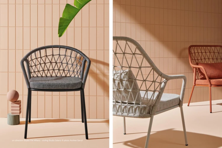 fotel Panarea, fotel ogrodowy, fotel tarasowy, włoski fotel, designerski fotel ogrodowy, stylowy fotel na taras, fotel z poduszką, fotel odporny na warunki atmosferyczne, meble ogrodowe, meble outdoorowe