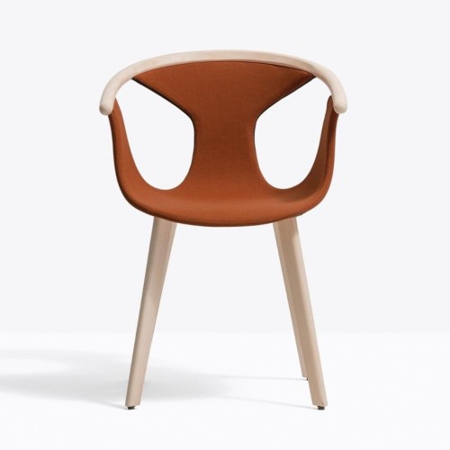 krzesło Fox, krzesło tapicerowane, krzesło z drewna jesionowego, designerskie krzesło, nowoczesne krzesło do jadalni, włoskie krzesło, krzesło ze stalową ramą