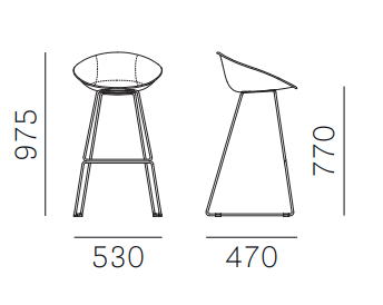 hoker Pedrali, hoker Gliss, designerski hoker, włoski design, hoker z podłokietnikami, hoker do jadalni, hoker do kuchni, hoker do restauracji, hoker do kawiarni