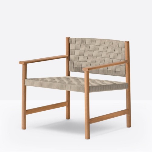 fotel Griante, fotel Pedrali, fotel drewniany, fotel z plecionym siedziskiem, fotel do salonu, fotel do przestrzeni komercyjnych, włoski design