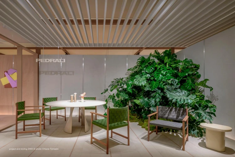 fotel Griante, fotel Pedrali, fotel drewniany, fotel z plecionym siedziskiem, fotel do salonu, fotel do przestrzeni komercyjnych, włoski design