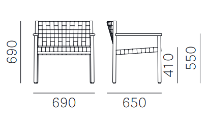 fotel Griante, fotel Pedrali, fotel drewniany, fotel z plecionym siedziskiem, fotel do salonu, fotel do przestrzeni komercyjnych, włoski design