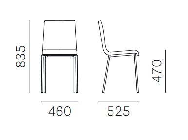 krzesło Kuadra, krzesło Pedrali, krzesło stalowe, krzesło z tworzywa, krzesło do jadalni, krzesło do kawiarni, krzesło do restauracji, nowoczesny design, włoski design