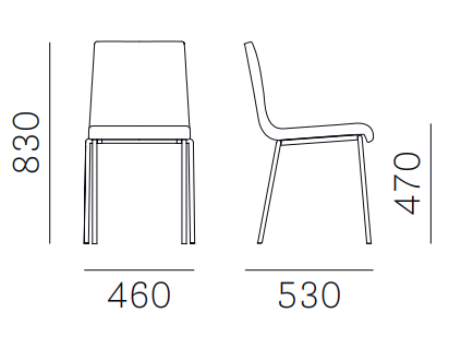 krzesło Kuadra, krzesło Pedrali, krzesło stalowe, krzesło z tworzywa, krzesło do jadalni, krzesło do kawiarni, krzesło do restauracji, nowoczesny design, włoski design