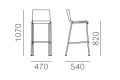hoker Kuadra, hoker Pedrali, hoker stalowy, hoker do jadalni, hoker do kawiarni, hoker do restauracji, nowoczesny design, włoski design