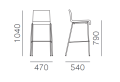 hoker Kuadra, hoker Pedrali, hoker stalowy, hoker do jadalni, hoker do kawiarni, hoker do restauracji, nowoczesny design, włoski design