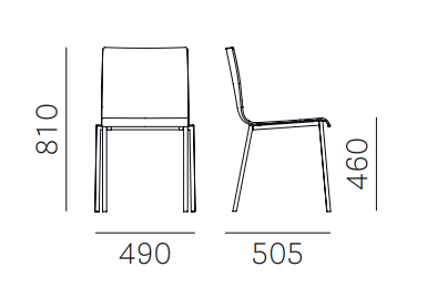 krzesło Kuadra, krzesło Pedrali, krzesło stalowe, krzesło z tworzywa, krzesło do jadalni, krzesło do kawiarni, krzesło do restauracji, nowoczesny design, włoski design