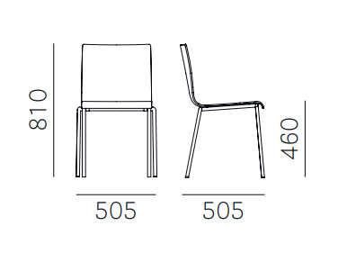 krzesło Kuadra, krzesło Pedrali, krzesło stalowe, krzesło z tworzywa, krzesło do jadalni, krzesło do kawiarni, krzesło do restauracji, nowoczesny design, włoski design
