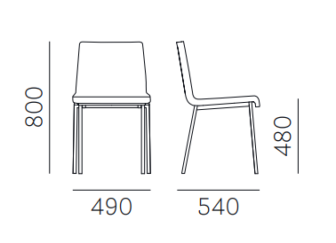 krzesło Kuadra, krzesło Pedrali, krzesło stalowe, krzesło z tworzywa, krzesło do jadalni, krzesło do kawiarni, krzesło do restauracji, nowoczesny design, włoski design