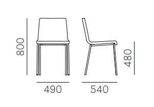 krzesło Kuadra, krzesło Pedrali, krzesło stalowe, krzesło tapicerowane, krzesło do jadalni, krzesło do kawiarni, krzesło do restauracji, nowoczesny design, włoski design