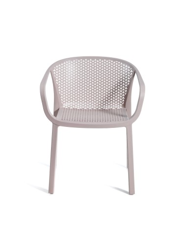 krzesło outdoor, nowoczesne krzesło, meble ogrodowe, odporność na warunki, perforowane oparcie, podłokietniki, ergonomia, komfort, styl industrialny, sztaplowanie, ogródek restauracyjny, balkon, trwałość, design