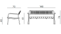 sofa Verdea, sofa Vermobil, sofa aluminiowa, sofa sztaplowana, sofa outdoorowa, sofa odporna na warunki atmosferyczne, sofa tarasowa