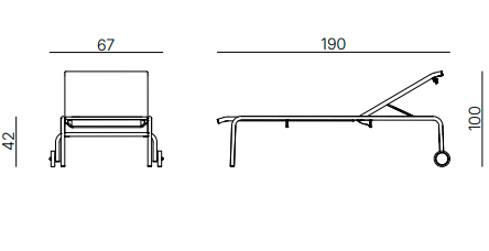 leżak Miami, leżak Vermobil, leżak ogrodowy, leżak metalowy, leżak rozkładany, włoski design, włoskie meble