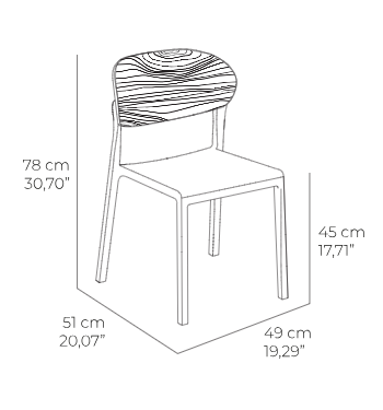 Krzesło Bake Ezpeleta, krzesło plastikowe, krzesło do restauracji, krzesło sztaplowane, krzesło cateringowe