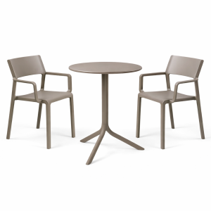 Zestaw stół Spritz + 2 krzesła Trill Arm tortora - Nardi