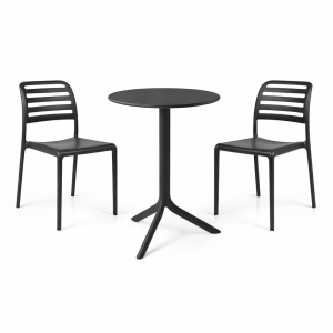 Zestaw stół Spritz + 2 krzesła Costa anthracite - Nardi