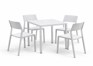 Zestaw stół Cube + 4 krzesła Trill bianco - Nardi