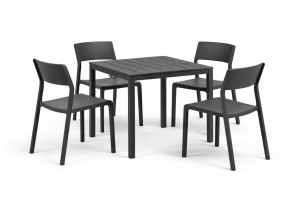 Zestaw stół Cube + 4 krzesła Trill anthracite - Nardi