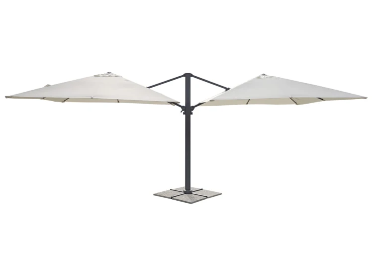 parasol Doppio, parasol Greenwood, parasol ogrodowy, parasol aluminiowy, parasol rozkładany, podwójny parasol, parasol do restauracji
