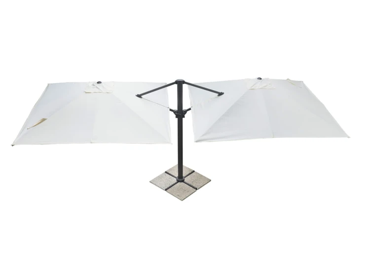 parasol Doppio, parasol Greenwood, parasol ogrodowy, parasol aluminiowy, parasol rozkładany, podwójny parasol, parasol do restauracji