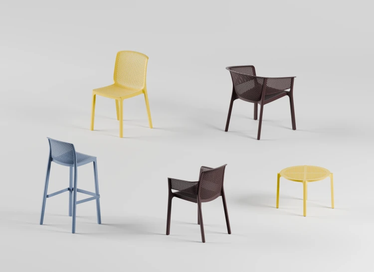 fotel Nexo, fotel Ferne, fotel z tworzywa, fotel outdoorowy, fotel tarasowy, fotel sztaplowany, fotel ogrodowy