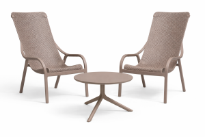 Zestaw stolik kawowy Spritz + 2 fotele Net Lounge tortora - Nardi