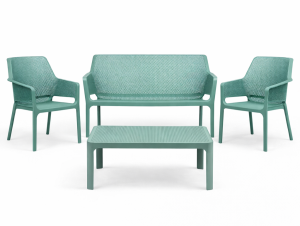 Zestaw stolik kawowy Net + sofa Net Bench i 2 fotele Net Relax salice - Nardi