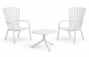 Zestaw stolik kawowy Spritz + 2 fotele Folio bianco - Nardi