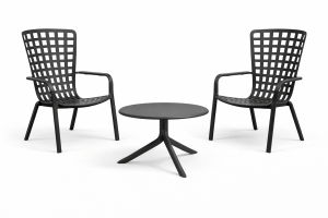 Zestaw stolik kawowy Spritz + 2 fotele Folio anthracite - Nardi