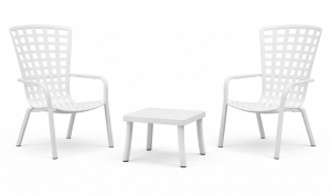 Zestaw stolik kawowy Rodi + 2 fotele Folio bianco - Nardi