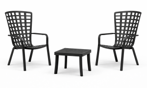 Zestaw stolik kawowy Rodi + 2 fotele Folio anthracite - Nardi