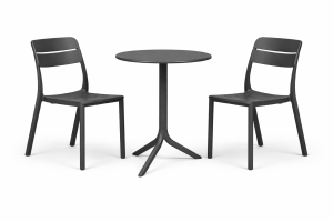 Zestaw stół Spritz + 2 krzesła Cassia anthracite - Nardi