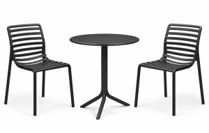 Zestaw stół Spritz + 2 krzesła Doga anthracite - Nardi