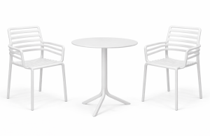 Zestaw stół Spritz + 2 krzesła Doga Arm bianco - Nardi