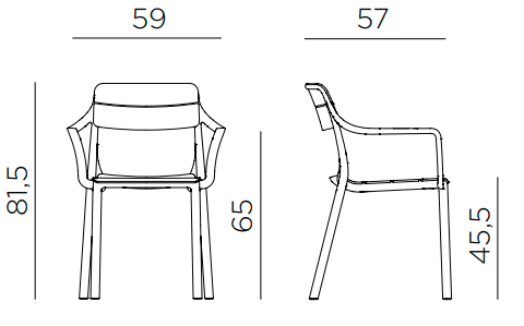 zestaw stół Cube i krzesła Cassia, stół Cube, meble Nardi, meble outdoorowe, meble na taras, zestaw Nardi
