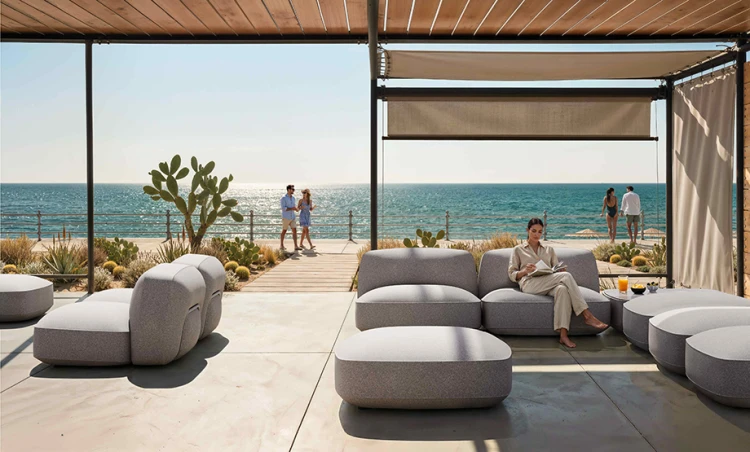 moduł serii Softer, moduł z tworzywa, sofa outdoorowa, sofa tarasowa, sofa ogrodowa, meble ogrodowe, meble Plust, meble włoskie