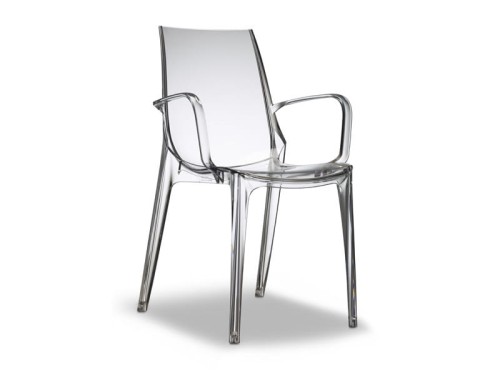 Krzesło Vanity z podłokietnikami Scab Design transparentne elegancja prostota minimalizm komfort wysoka jakość