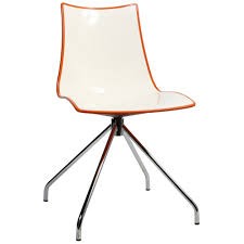 Obrotowe krzesło Zebra Bicolore Scab Design biało - pomarańczowe