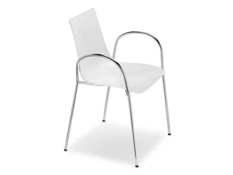 Krzesło Zebra Technopolymer z podłokietnikami Scab Design białe elegancja prostota minimalizm komfort wysoka jakość