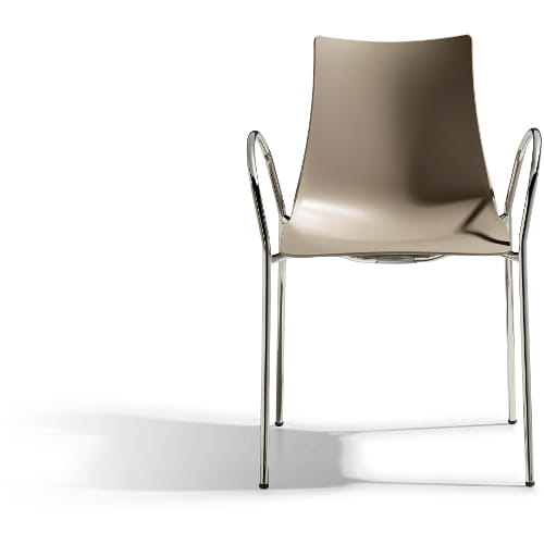 Krzesło Zebra Technopolymer z podłokietnikami Scab Design beżowe elegancja prostota minimalizm komfort wysoka jakość