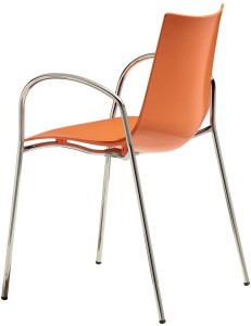 Krzesło Zebra Technopolymer z podłokietnikami Scab Design - pomarańczowe