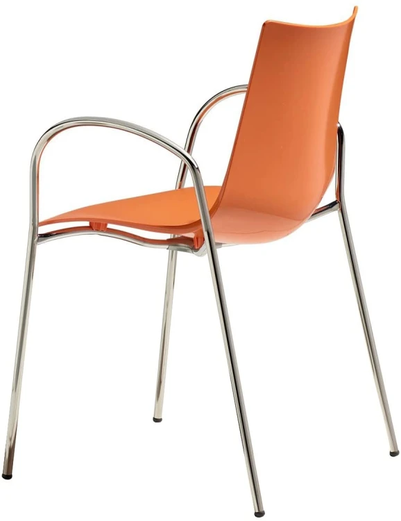 Krzesło Zebra Technopolymer z podłokietnikami Scab Design pomarańczowe elegancja prostota minimalizm komfort wysoka jakość