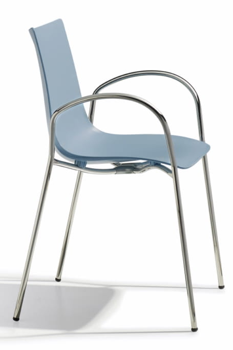 Krzesło Zebra Technopolymer z podłokietnikami Scab Design niebieskie elegancja prostota minimalizm komfort wysoka jakość