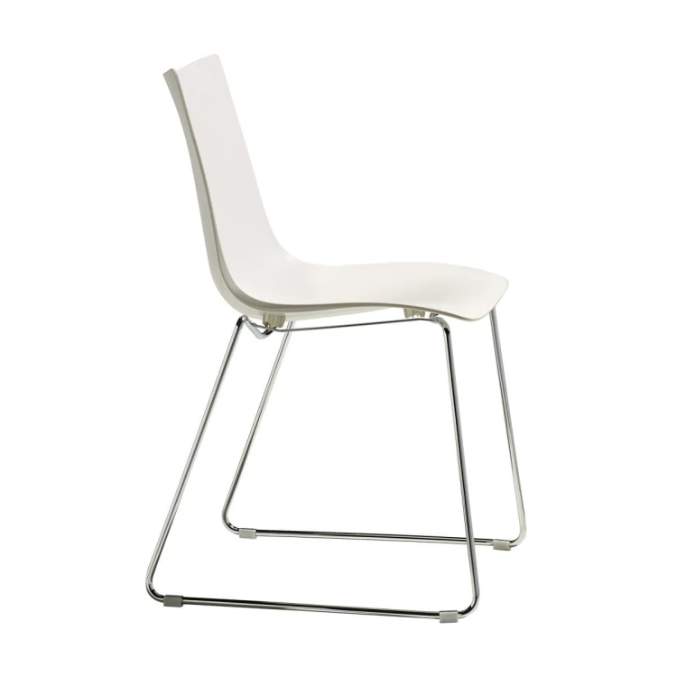 Krzesło Zebra Technopolymer Sledge Scab Design białe elegancja prostota minimalizm komfort wysoka jakość